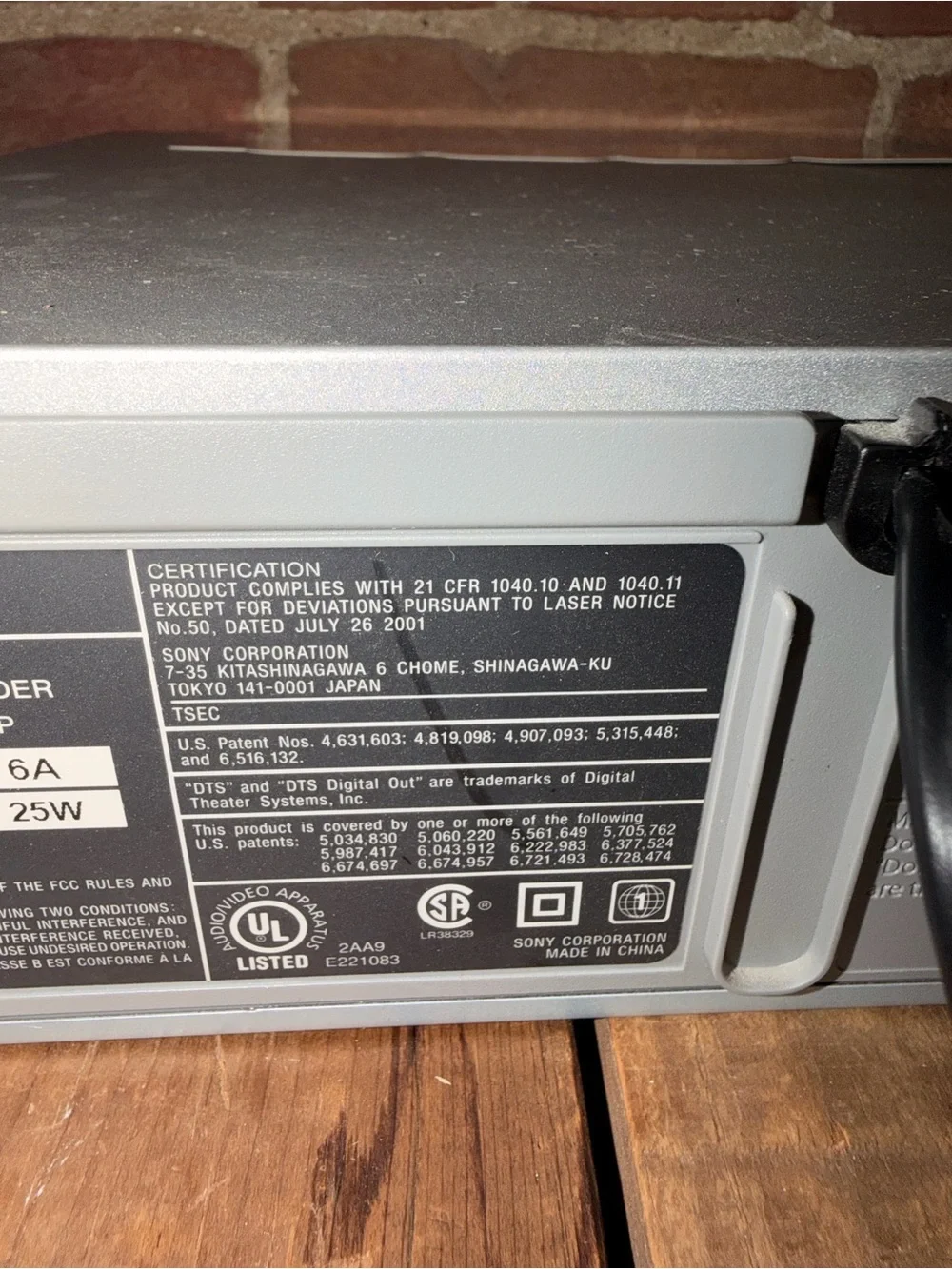 Sony Silver DVD VHS Combo Player with Remote